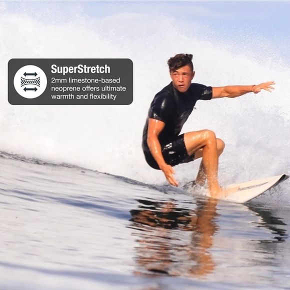 NWOT Ho Stevie! Mens Short Sleeve Short Leg Surf Wet Suit, Warm 2mm Neoprene, LS - Picture 4 of 17